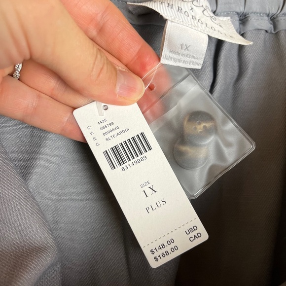 NWT Mare Mare Anthropologie Skirt Plus 1X Gray Cotton Button Front Utility Midi - Picture 3 of 12